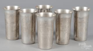 Appraisal: Six sterling silver Mont Clair Horse Show julep cups ''