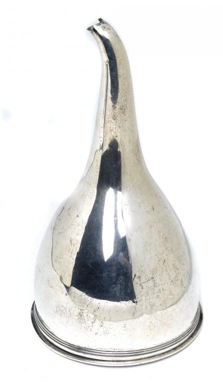 Appraisal: A GEORGE III WINE FUNNEL with plain ovoid bowl and