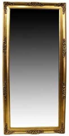 Appraisal: French rectangular giltwood mirror th c frame with foliate and