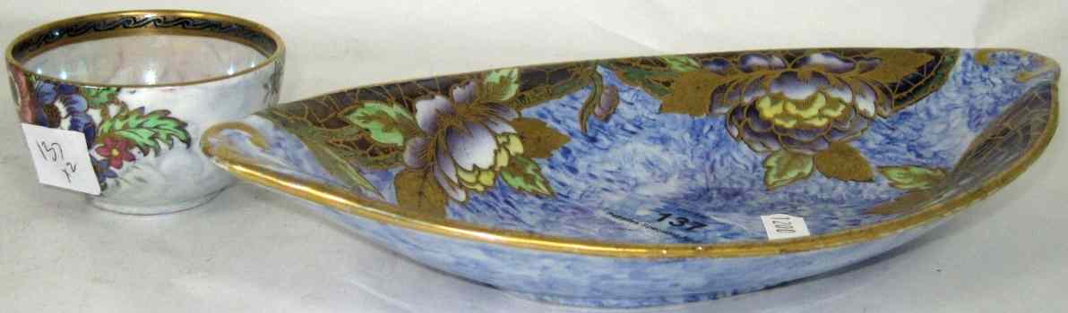 Appraisal: Mailing Gilded Lustre Dish and Mailing Small Bowl