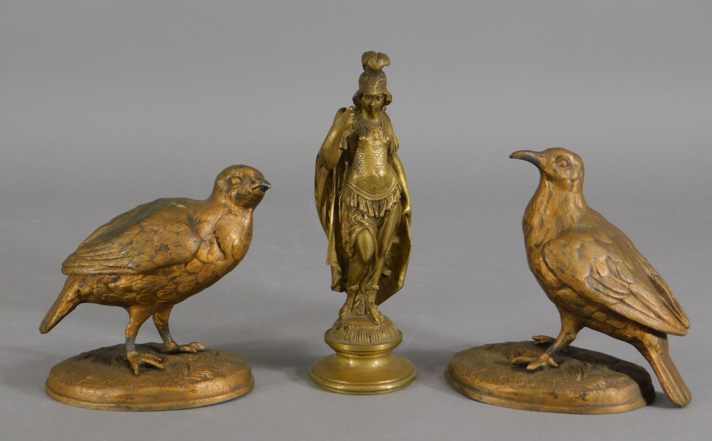 Appraisal: PC C FRENCH BRONZE GILT SPELTER FIGURAL GROUP France th