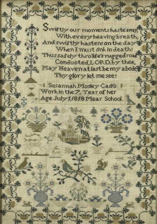 Appraisal: A GEORGE III LINEN SAMPLER by Susannah Mosley Cash aged