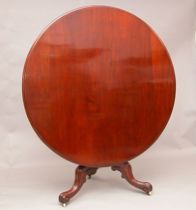 Appraisal: A Lovely Mahogany English Tilt-top Breakfast Table A mahogany Victorian