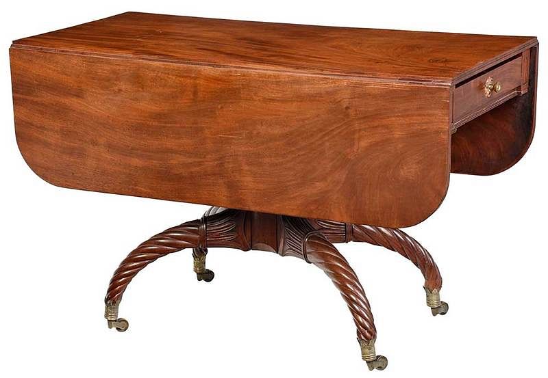 Appraisal: British Regency Mahogany Breakfast Table th century reeded edge drop