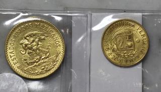 Appraisal: Lot of Peru libra gold coin and Mexico Aztec Calendar