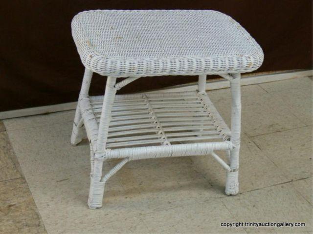 Appraisal: Wicker Rattan Bombay Coffee or Side Table - x top