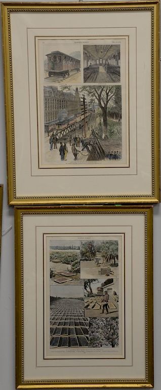 Appraisal: Group of thirteen Harpers Weekly colored lithographs including Horserace City