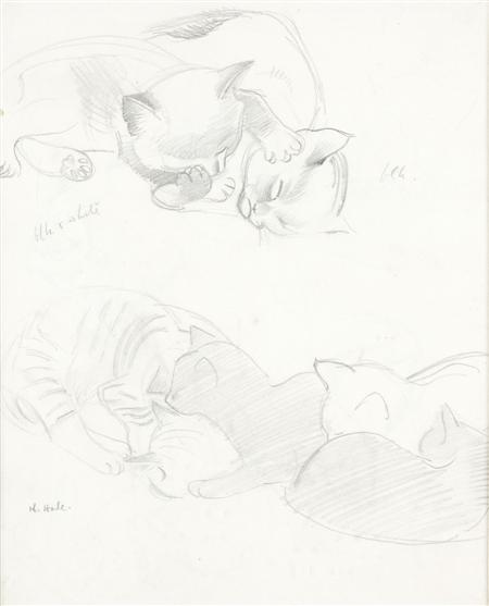 Appraisal: Original Illustration - Hale Kathleen Pencil studies of kittens Signed