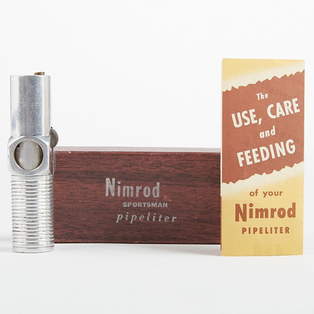 Appraisal: Nimrod Sportsman Pipeliter Lighter Nimrod United States One mid-century aluminum