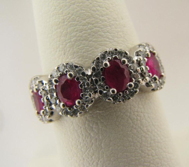 Appraisal: Lady's Custom K White Gold Diamond and Ruby Ring with