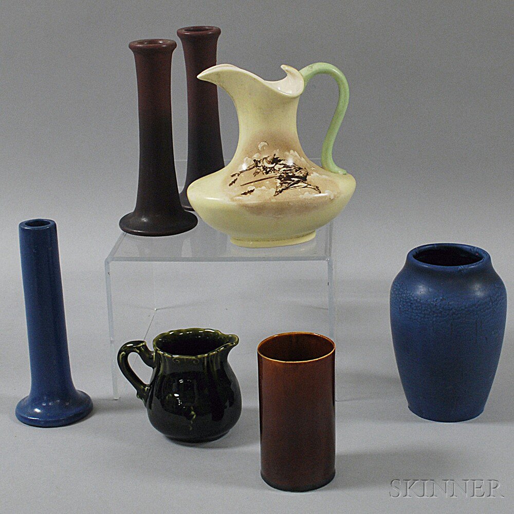 Appraisal: Seven Pieces of American Art Pottery th century a J