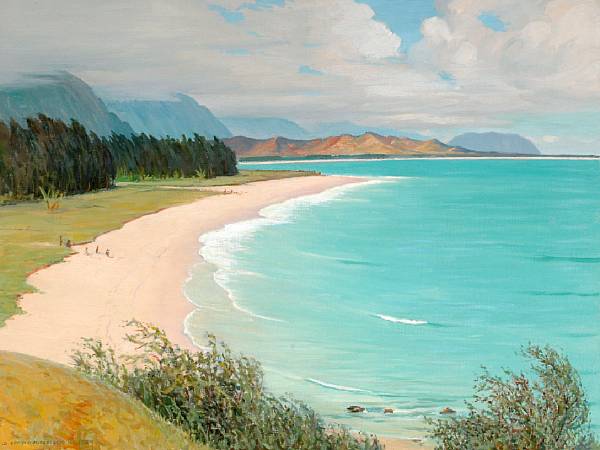 Appraisal: David Howard Hitchcock American - Waimanalo Beach on Windward Oahu