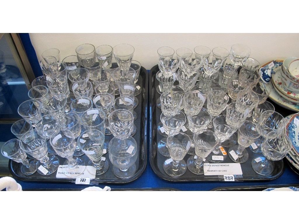 Appraisal: Two trays of Victorian drinking glasses