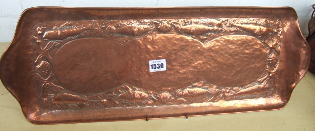 Appraisal: A late th century copper tray of Newlyn design