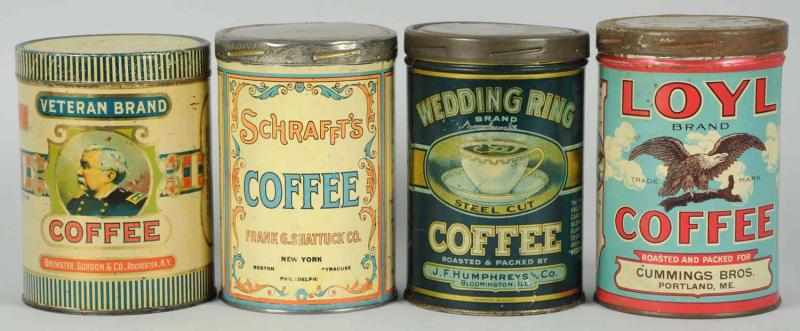 Appraisal: Lot of -lb Coffee Tins Light to very moderate overall