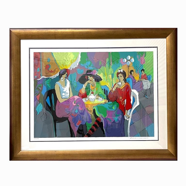 Appraisal: Isaac Maimon Pink Garden Cafe Isaac Maimon Pink Garden Cafe