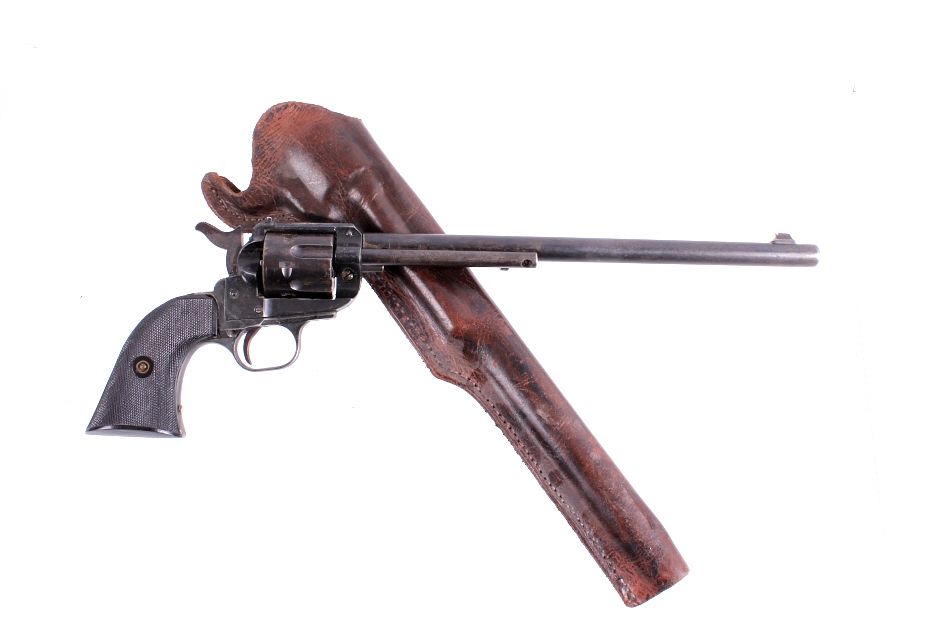 Appraisal: Long Barrel Caliber Single Action Revolver For your consideration is