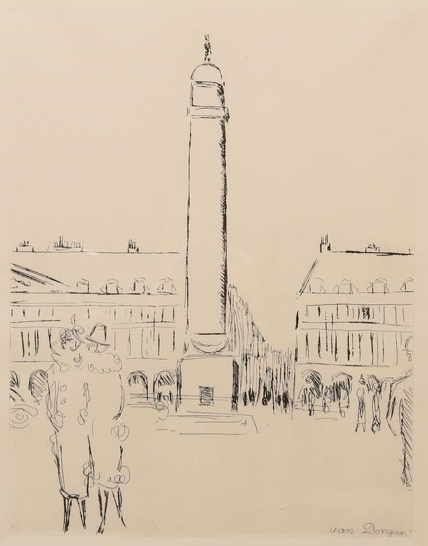 Appraisal: Kees Van Dongen Dutch-French - etching Place Vendome Signed in