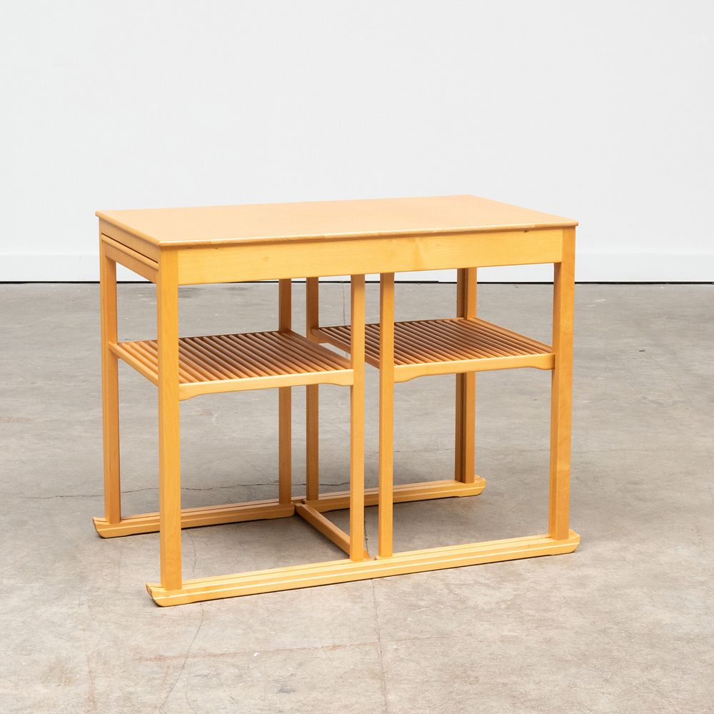 Appraisal: Carl Malmsten Three Oak Nesting Tables The largest x x