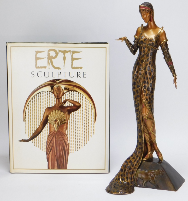 Appraisal: PC ERTE BRONZE ART DECO FIGURE SCULPTURE BOOK New York