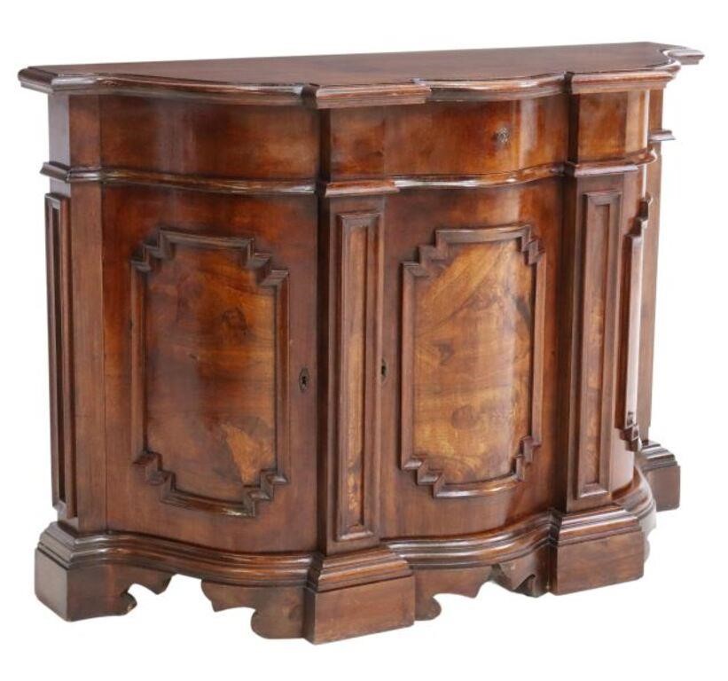 Appraisal: Italian Baroque style sideboard th c having shaped top over