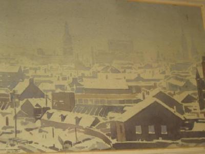 Appraisal: FRANK WADDINGTON Snowscene Townscape signed and dated Jan th '