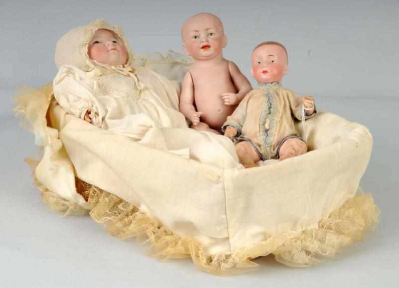 Appraisal: Lot of Bisque Baby Dolls Description Bye-Lo Baby with sleeping