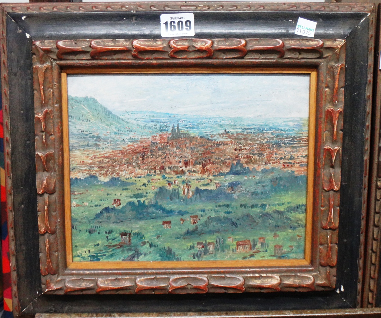 Appraisal: Continental School th century View of a town View of