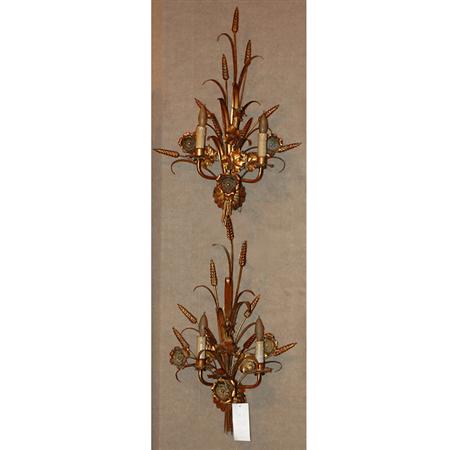 Appraisal: Pair of Gilded Sconces Estimate -