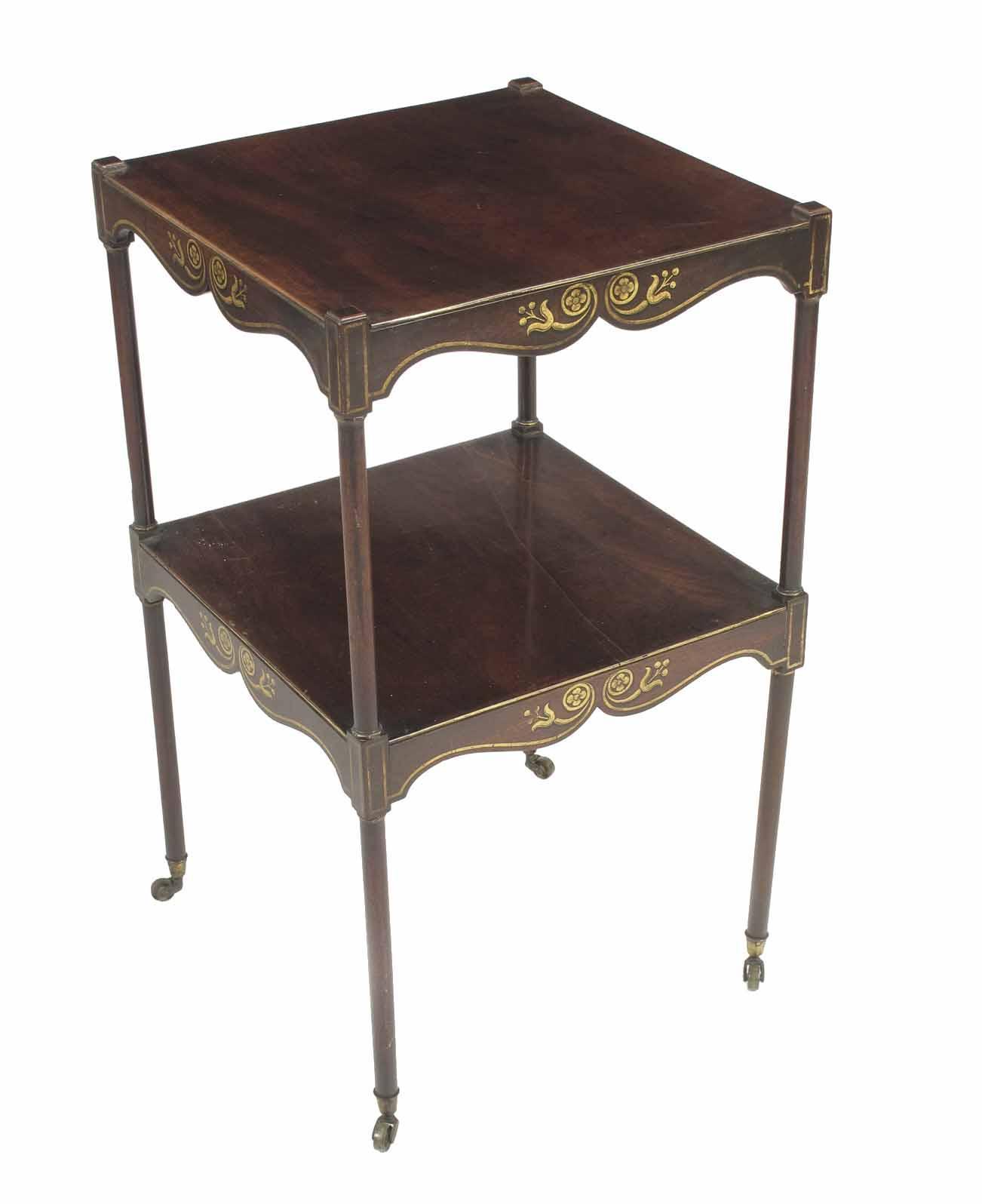 Appraisal: An early th century mahogany two tier etagere