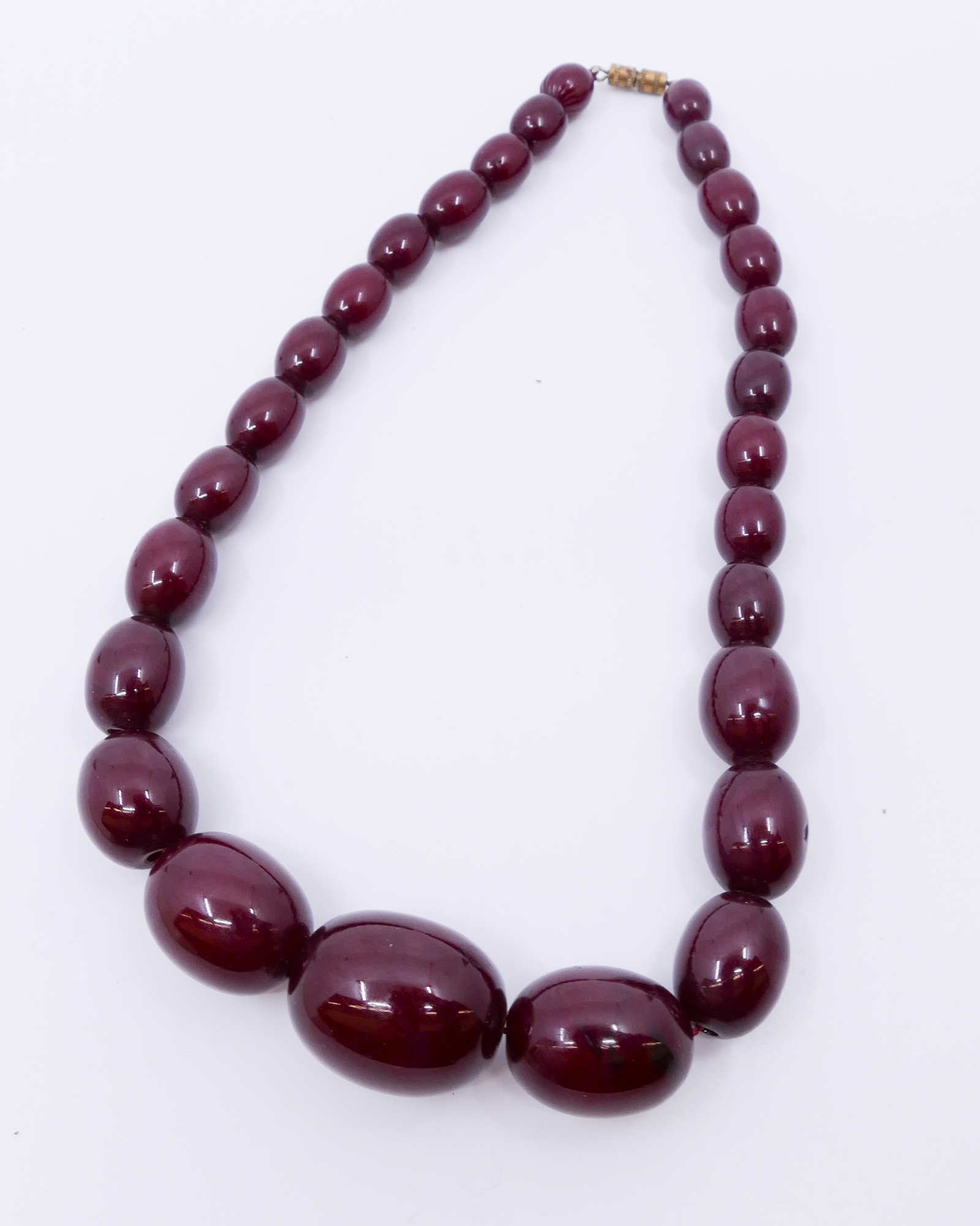 Appraisal: Natural Cherry Amber Bead Necklace- ''- g