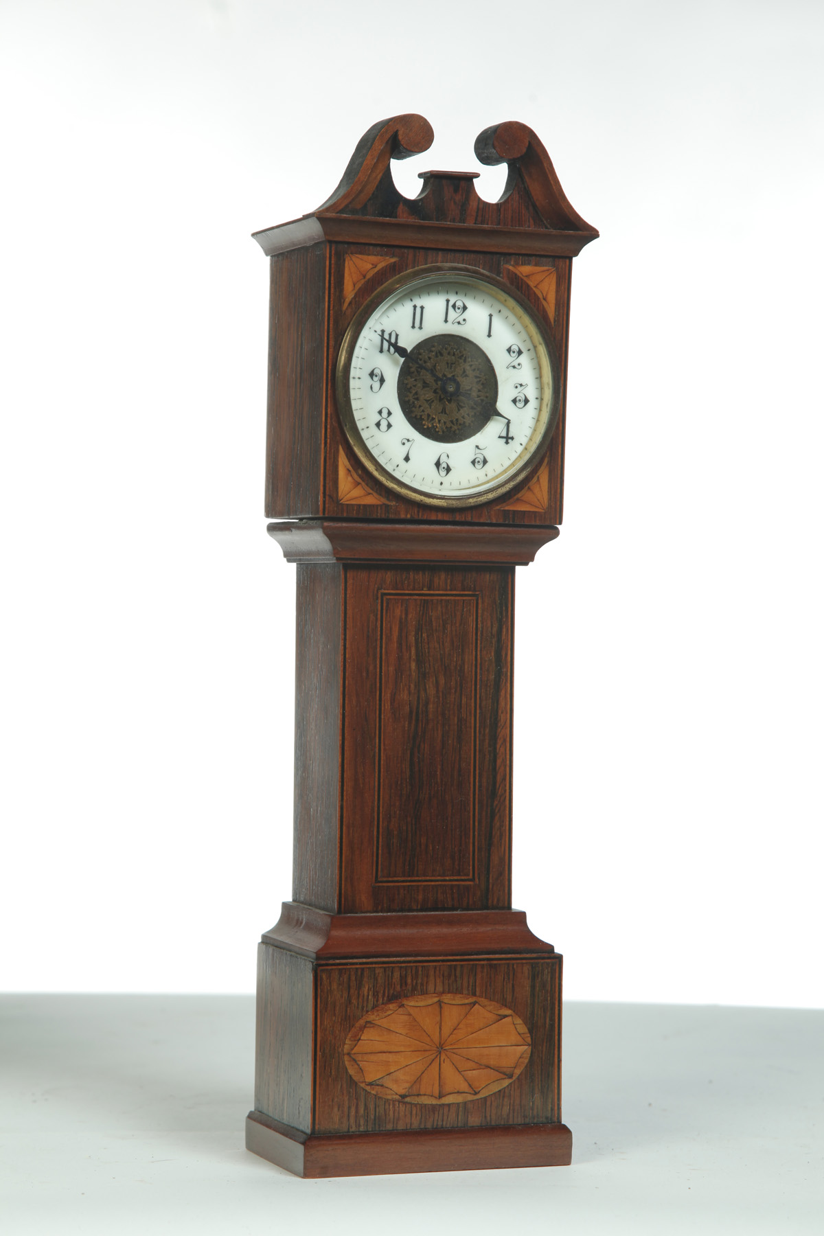 Appraisal: MINIATURE TALL CASE CLOCK American st quarter- th century Rosewood