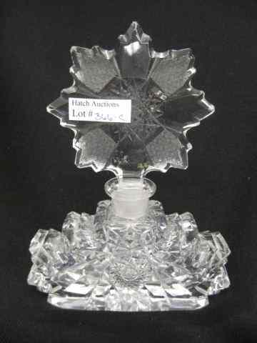 Appraisal: Czechoslovakian Cut Crystal Perfume Bottle starburst snowflake decor '' excellent