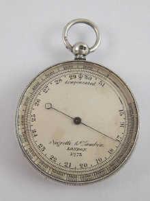 Appraisal: A hallmarked silver pocket barometer by Negretti Zambra hallmarked London