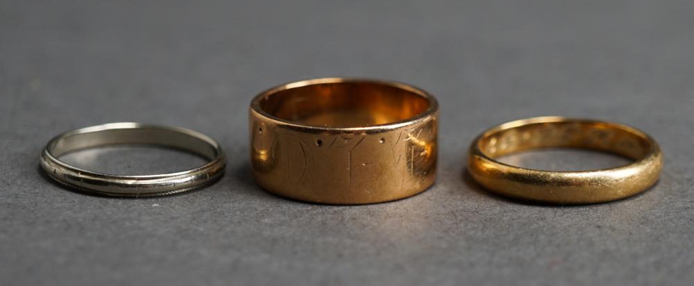 Appraisal: TWO -KARAT YELLOW AND ONE -KARAT WHITE-GOLD BANDS COMBINED DWT