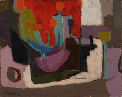 Appraisal: WALTER FELDMAN b ABSTRACT COMPOSITION Oil on masonite x in