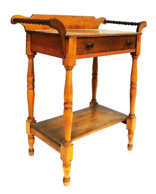 Appraisal: th C American Sheraton wash stand oblong top with shaped