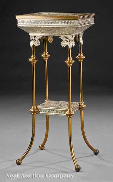 Appraisal: An American Aesthetic Mixed Metals Stand late th c by