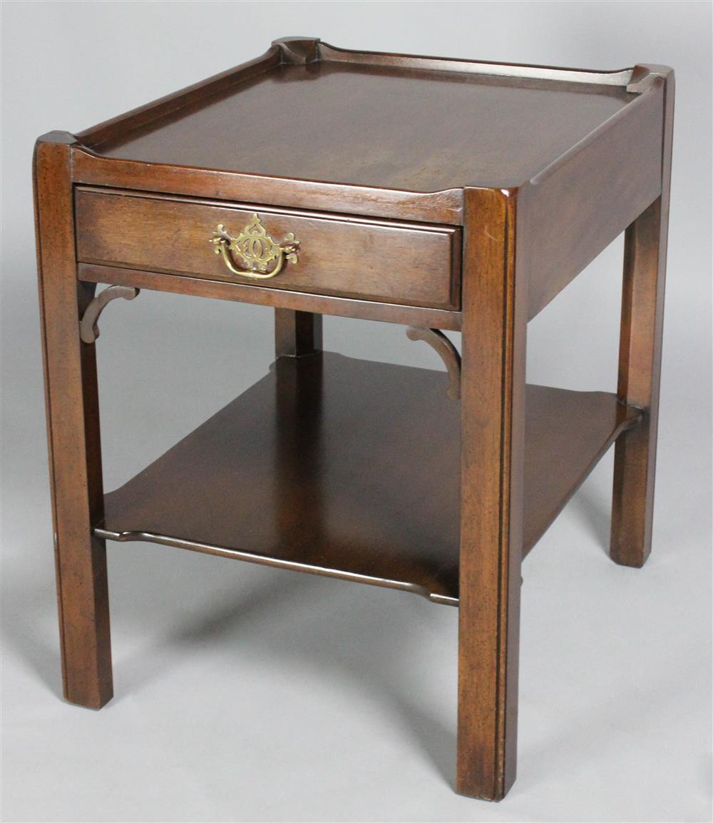 Appraisal: GEORGE III STYLE FAUX MAHOGANY SIDE TABLE labeled David Cabinet