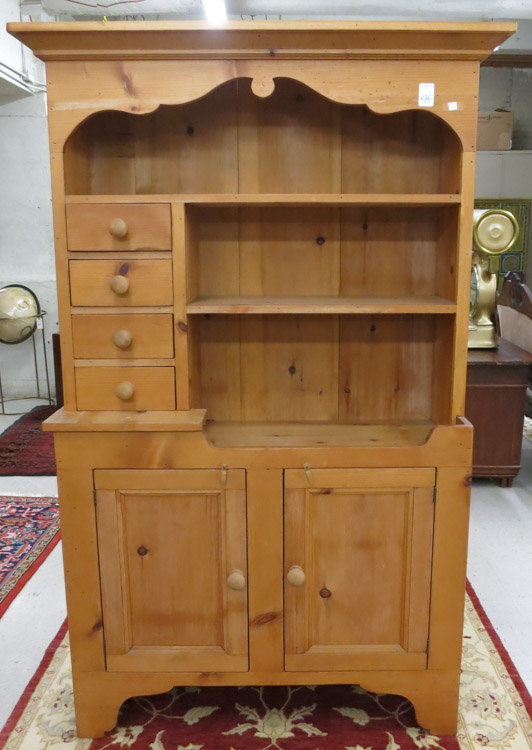 Appraisal: COUNTRY PINE HUTCH American th century H x W x