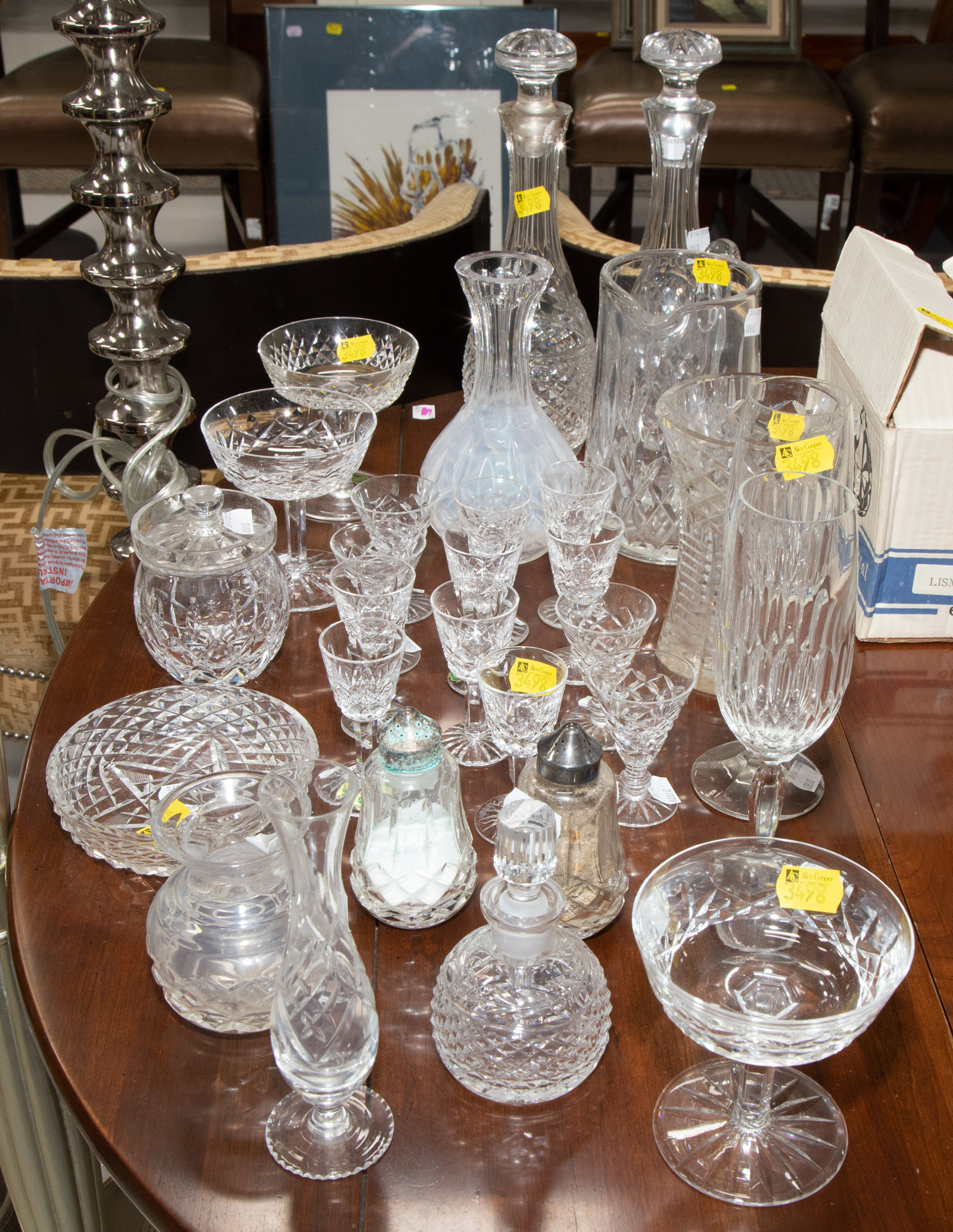 Appraisal: SELECTION OF CUT GLASS TABLEWARE- MOSTLY WATERFORD Including an assortment