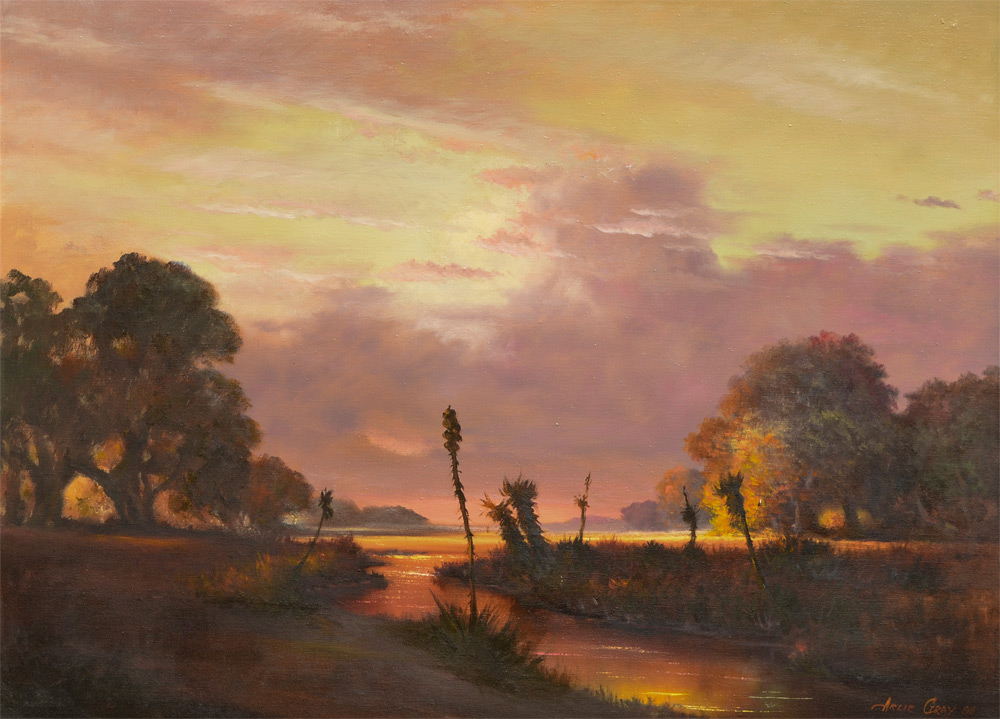 Appraisal: GRAY Arlie American th Century Florida backwaters landscape at sunset