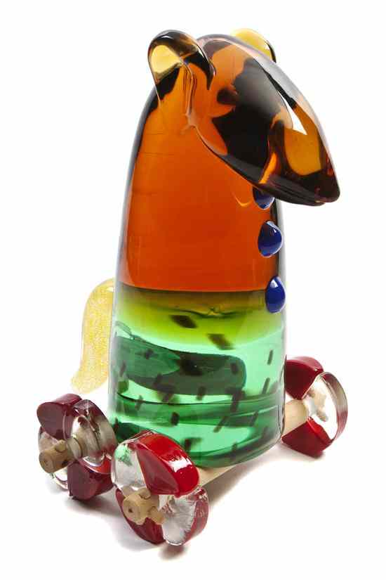 Appraisal: A Murano Glass Chess Piece Martin Bradley Roller-Skate Mouse signed