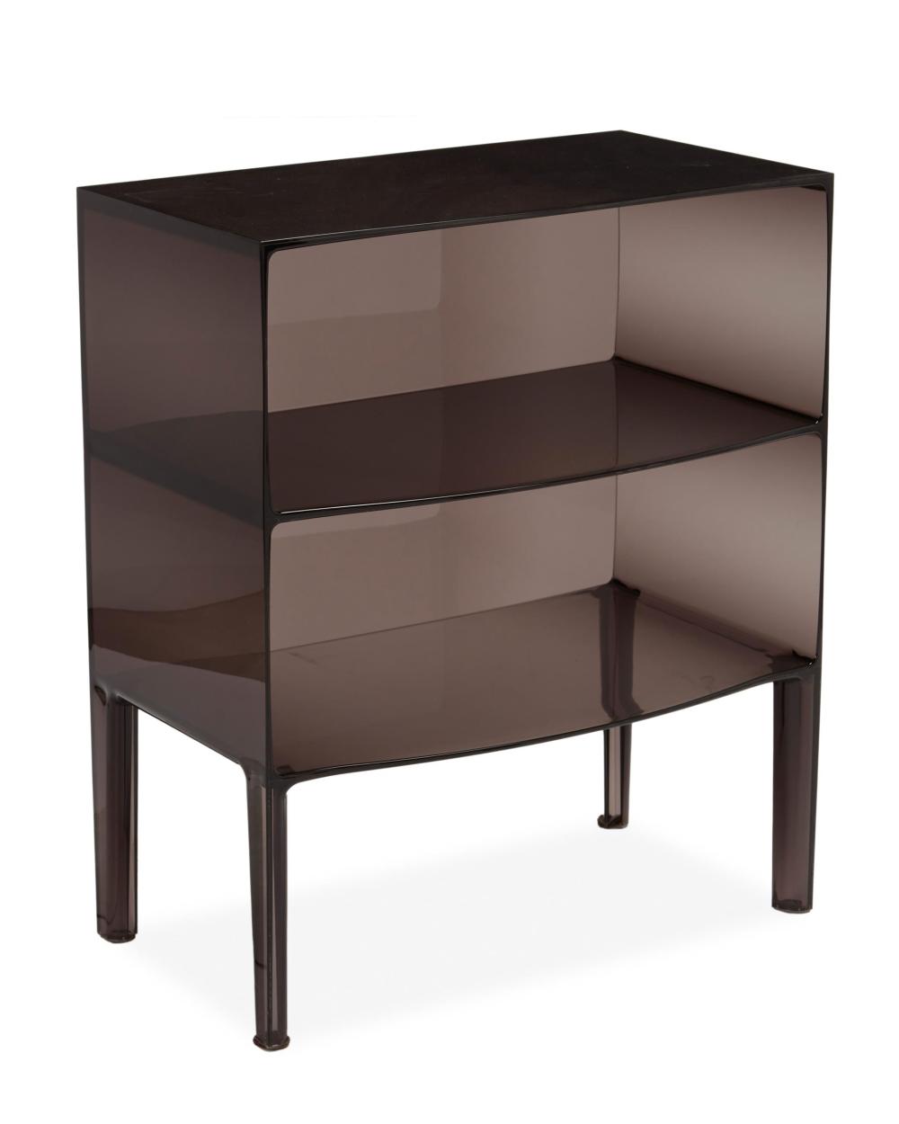 Appraisal: A translucent brown acrylic cabinet st Century The small cabinet