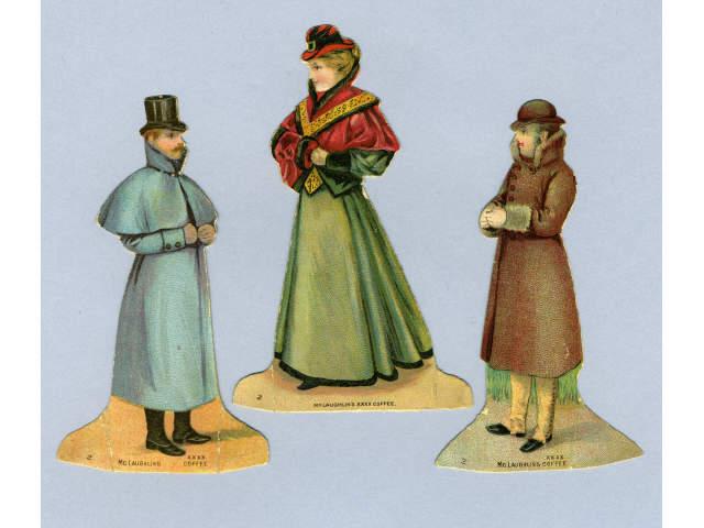 Appraisal: McLaughlin s XXXX Coffee Advertising Paper Dolls Thirty nine dolls