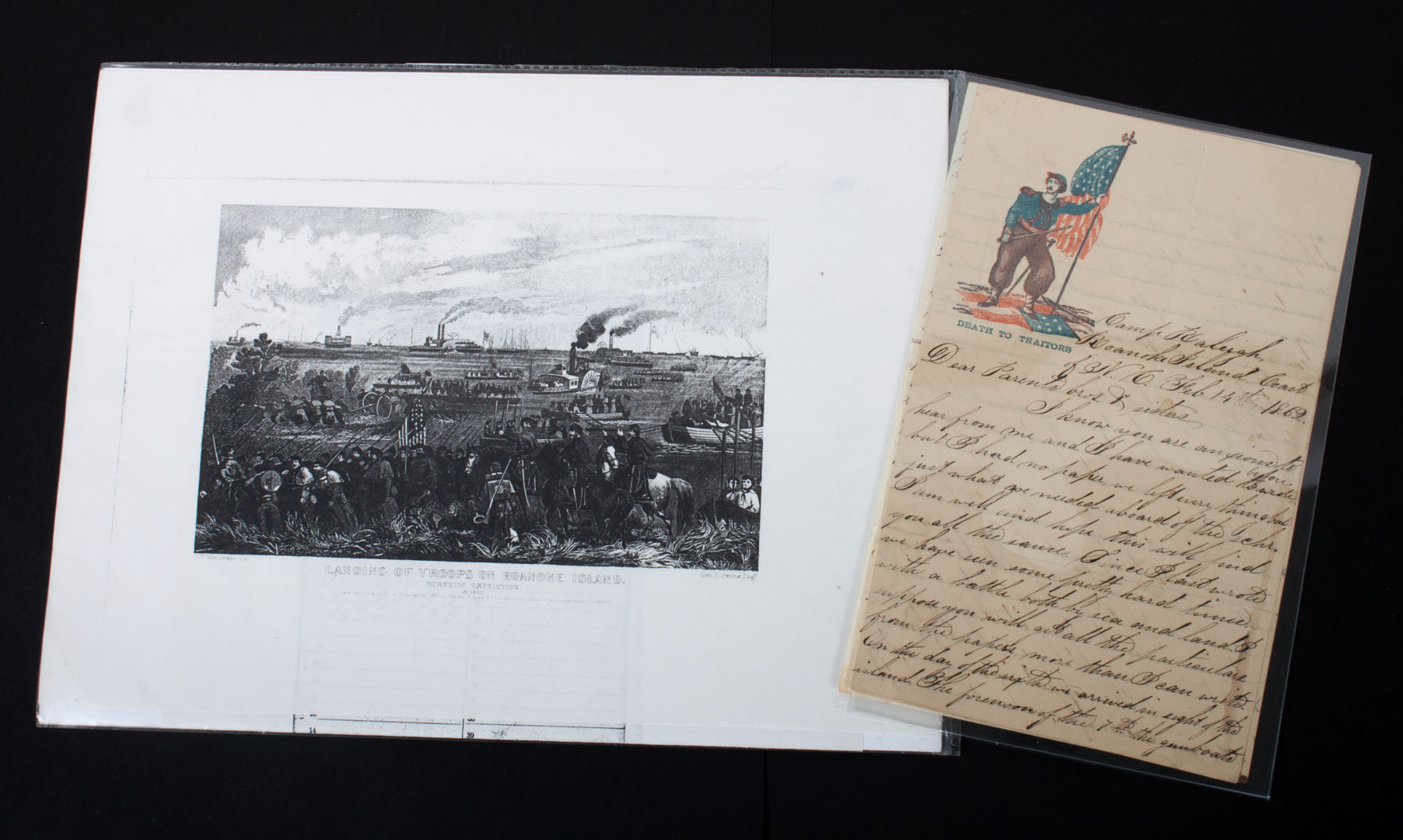 Appraisal: Civil War Soldier's letter Battle of Roanoke I Charles F