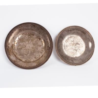 Appraisal: Two French silver saucer dishes circa circular with foliate rims