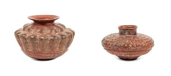 Appraisal: A Pair of Pre-Columbian Pottery Vessels Diameter of larger inches