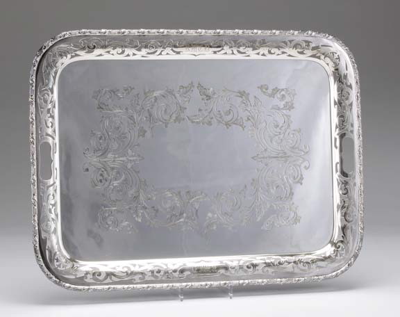 Appraisal: George V Silverplate Tray first quarter th century by Deykin