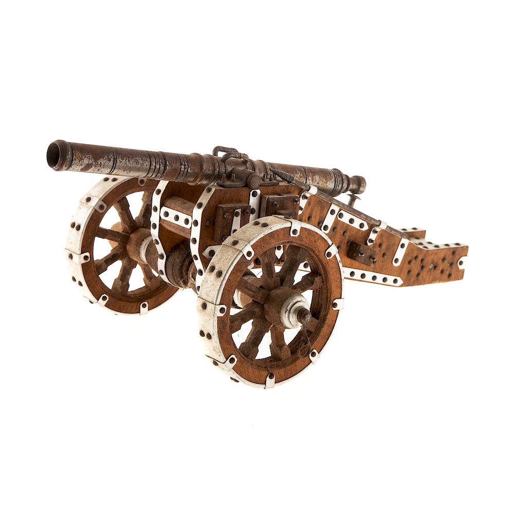 Appraisal: Model th Century Field Cannon With wood carriage and metal